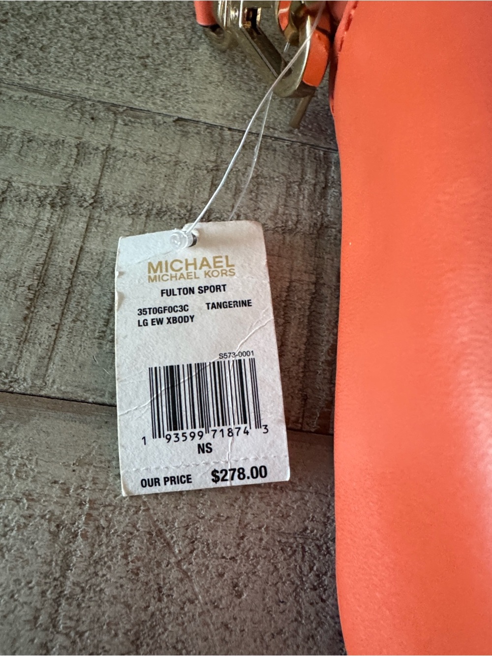 Michael Kors Cream and Orange Crossbody Bag with MK Logo Patch - Picture 3 of 13